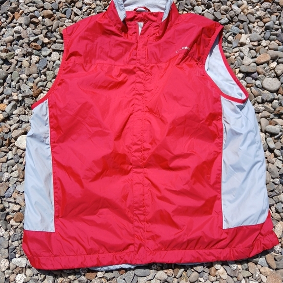 LL Bean Vest Mens Large Red/Gray Full Zip Windbreaker Outdoor Ski Snow hiking - Picture 1 of 7